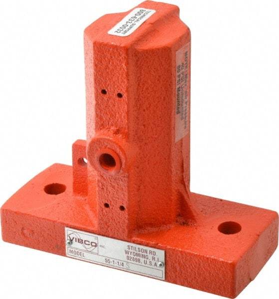 Vibco - 7 Cubic Feet per Minute, 4,500 RPM, 85 Decibel, Pneumatic Vibrator - 6" Long x 2-1/2" Wide x 5" High, 1/4 Port Inlet, 1/4 Port Outlet - Industrial Tool & Supply