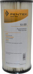 Pentair - 4-1/2" OD, 20µ, Resin Cellulose Pleated Cartridge Filter - 9-3/4" Long, Reduces Sediments - Industrial Tool & Supply