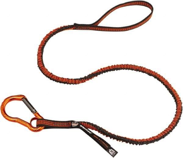 Ergodyne - 38" Tool Lanyard - Carabiner Connection, 60" Extended Length, Gray - Industrial Tool & Supply