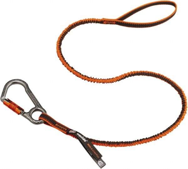 Ergodyne - 38" Tool Lanyard - Carabiner Connection, 60" Extended Length, Orange - Industrial Tool & Supply