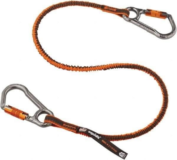 Ergodyne - 38" Tool Lanyard - Carabiner Connection, 60" Extended Length, Orange - Industrial Tool & Supply