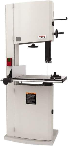 Jet - 14-1/8" Throat Capacity, Step Pulley Vertical Bandsaw - 3,100 SFPM, 1.75 hp, Single Phase - Industrial Tool & Supply