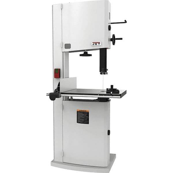 Jet - 18" Throat Capacity, Step Pulley Vertical Bandsaw - 2,300/3,800 SFPM, 3 hp, Single Phase - Industrial Tool & Supply