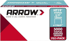 Arrow - 3/8" Wide High Carbon Steel Light-Duty Staples - 3/8" Leg Length - Industrial Tool & Supply