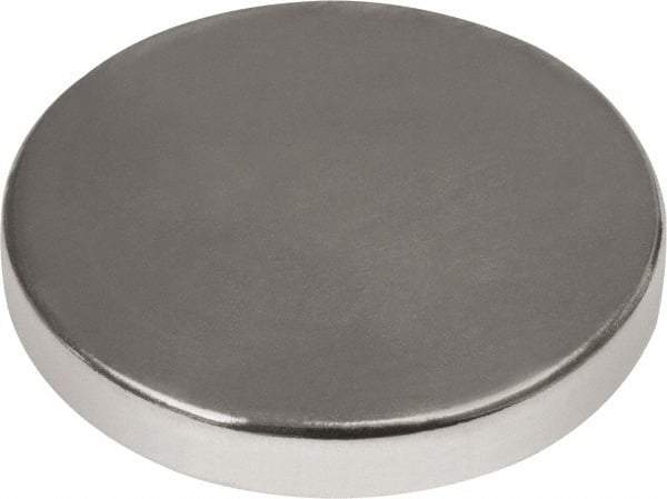 Mag-Mate - 1" Diam x 3/16" High Neodymium Rare Earth Magnet - 38.4 Lb Max Capacity, 180°F Max, Nickel Plated - Industrial Tool & Supply