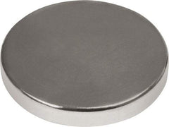 Mag-Mate - 1" Diam x 3/16" High Neodymium Rare Earth Magnet - 38.4 Lb Max Capacity, 180°F Max, Nickel Plated - Industrial Tool & Supply