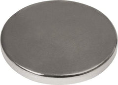 Mag-Mate - 1" Diam x 1/8" High Neodymium Rare Earth Magnet - 37.3 Lb Max Capacity, 180°F Max, Nickel Plated - Industrial Tool & Supply