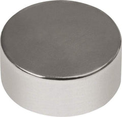 Mag-Mate - 3/4" Diam x 3/8" High Neodymium Rare Earth Magnet - 24 Lb Max Capacity, 180°F Max, Nickel Plated - Industrial Tool & Supply