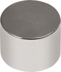 Mag-Mate - 1/2" Diam x 1/2" High Neodymium Rare Earth Magnet - 14.66 Lb Max Capacity, 180°F Max, Nickel Plated - Industrial Tool & Supply