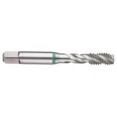 1-1/2-12 2B 6-Flute Cobalt Green Ring Semi-Bottoming 40 degree Spiral Flute Tap-Bright - Industrial Tool & Supply