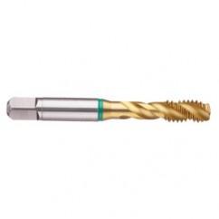 1-1/2-12 2B 6-Flute Cobalt Green Ring Semi-Bottoming 40 degree Spiral Flute Tap-TiN - Industrial Tool & Supply