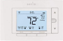 White-Rodgers - 50 to 99°F, 4 Heat, 2 Cool, Digital Programmable Wi-Fi Universal Thermostat - 20 to 30 Volts, 1.77" Inside Depth x 1.77" Inside Height x 5-1/4" Inside Width, Horizontal Mount - Industrial Tool & Supply
