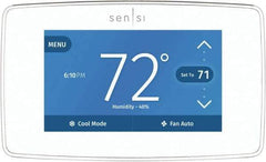 White-Rodgers - 50 to 99°F, 4 Heat, 2 Cool, Touch Screen Programmable Wi-Fi Universal Thermostat - 20 to 30 Volts, 1-1/4" Inside Depth x 1.77" Inside Height x 5-1/4" Inside Width, Horizontal Mount - Industrial Tool & Supply