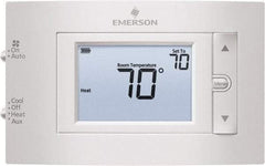 White-Rodgers - 50 to 99°F, 2 Heat, 1 Cool, Digital Nonprogrammable Heat Pump Thermostat - 20 to 30 Volts, 1.77" Inside Depth x 1.77" Inside Height x 5-1/4" Inside Width, Horizontal Mount - Industrial Tool & Supply