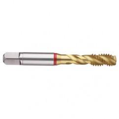 1-1/2-12 2B 6-Flute PM Cobalt Red Ring Semi-Bottoming 40 degree Spiral Flute Tap-TiN - Industrial Tool & Supply