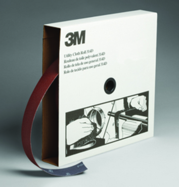 1-1/2" x 50 yds - P320 Grit - Aluminum Oxide - J Weight - Utility Cloth Roll 314D - Industrial Tool & Supply