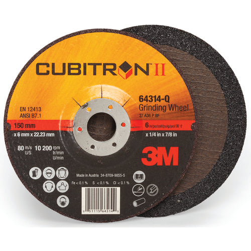 3M Cubitron II Depressed Center Grinding Wheel 64320 T27 Quick Change 4-1/2″ × 1/4″ × 5/8-11 - Industrial Tool & Supply