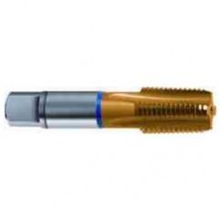 1-11-1/2 Dia. - 5 FL - Cobalt Spiral Flute NPTF Blue Ring Tap-TiN-25 Degree Helix - Industrial Tool & Supply