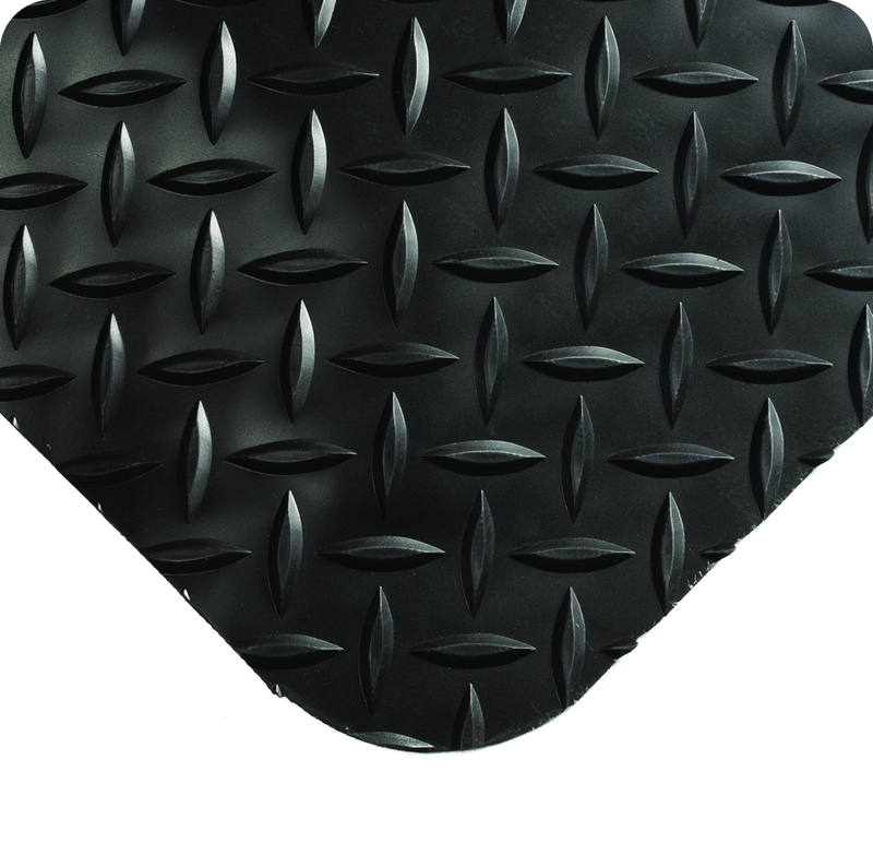 UltraSoft Diamond Plate Floor Mat - 2' x 3' x 15/16" Thick - (Black Diamond Plate) - Industrial Tool & Supply
