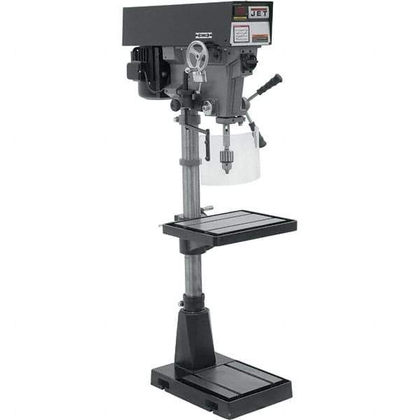 Jet - 15" Swing, Variable Speed Pulley Drill Press - Variable Speed, 1 hp, Three Phase - Industrial Tool & Supply
