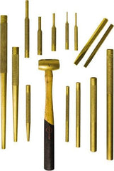 Mayhew - 15 Piece Punch & Chisel Set - 3/8 to 1/2" Chisel, 1/8 to 3/4" Punch, Round Shank - Industrial Tool & Supply