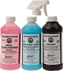 Precision Brand - 1 Pint Bottle Tool Black Liquid Kit - 1 Pint Tool Black Liquid, 1 Pint Metal Polish Cleanser and 1 Pint Prevent - Industrial Tool & Supply