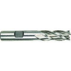 1 Dia. x 4-1/2 Overall Length 4-Flute Square End High Speed Steel SE End Mill-Round Shank-Center Cut-Uncoated - Industrial Tool & Supply