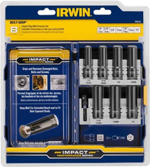 Irwin - 8 Piece Bolt Extractor Set - Plastic Case - Industrial Tool & Supply