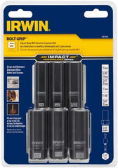 Irwin - 6 Piece Bolt Extractor Set - Magnetic Rail - Industrial Tool & Supply