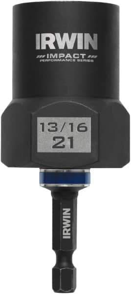 Irwin - 1/2" Drive Reverse Spiral Flute Hex Bolt Remover - 1/4" Hex, 1-3/4" OAL - Industrial Tool & Supply