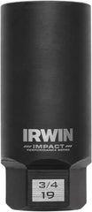 Irwin - 3/8" Drive Reverse Spiral Flute Hex Bolt Remover - 1/4" Hex, 2-1/2" OAL - Industrial Tool & Supply