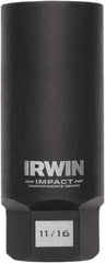 Irwin - 3/8" Drive Reverse Spiral Flute Hex Bolt Remover - 1/4" Hex, 2-1/2" OAL - Industrial Tool & Supply