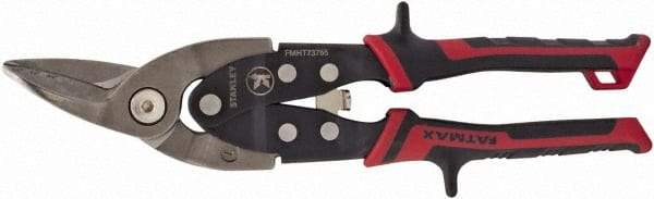 Stanley - 1-5/16" Length of Cut, Left Pattern Aviation Snip - 10" OAL, Cushion Grip Handle, Hardened Steel Blade, 18 AWG Steel Capacity - Industrial Tool & Supply