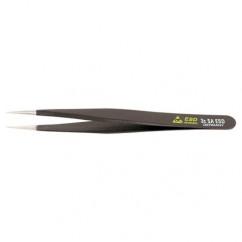 3C SA FINE ROUNDED SHORTER TWEEZERS - Industrial Tool & Supply