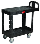 HD Utility Cart 2 shelf (flat) 16 x 30 - Push Handle - Storage compartments, holsters and hooks -- 500 lb capacity - Industrial Tool & Supply