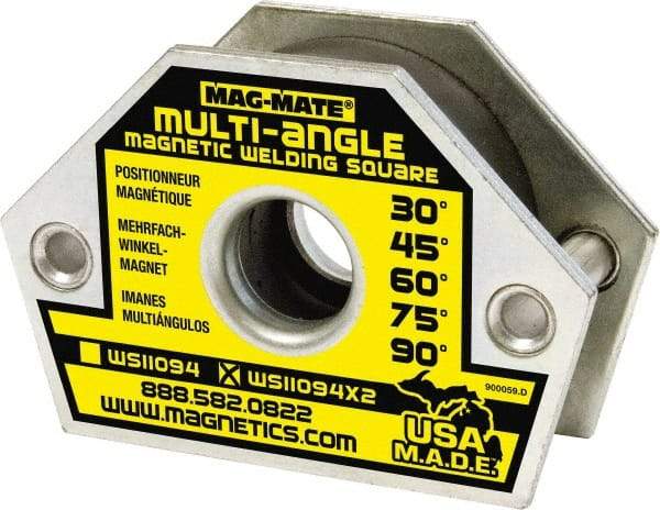 Mag-Mate - 4-3/8" Wide x 1-9/16" Deep x 3" High Ceramic Magnetic Welding & Fabrication Square - 110 Lb Average Pull Force - Industrial Tool & Supply