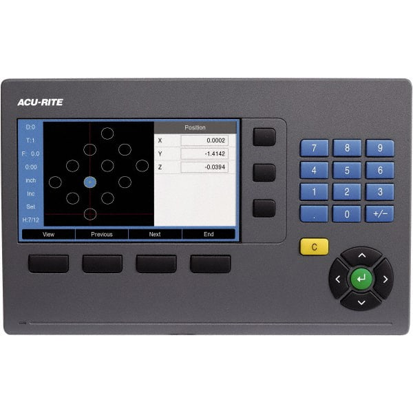 Milling DRO System: 2 Axis, 16″ X-Axis Travel, 36″ Y-Axis Travel 5 µm Resolution, Color LCD Display