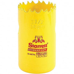 Starrett - 1-1/2" Diam, 2" Cutting Depth, Hole Saw - High Speed Steel Saw, Toothed Edge - Industrial Tool & Supply