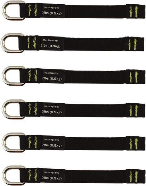 Ergodyne - 5-1/2" Tool Tether - Sealing Tape Connection, 6" Extended Length, Black - Industrial Tool & Supply