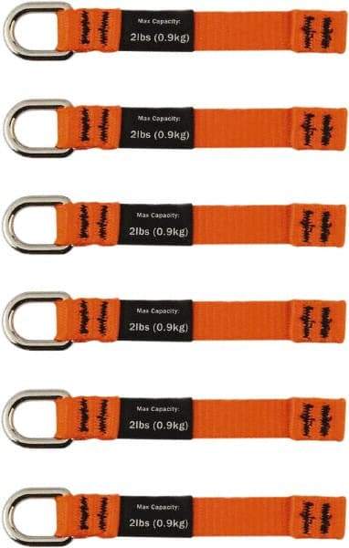 Ergodyne - 4-1/2" Tool Tether - Sealing Tape Connection, 5" Extended Length, Orange - Industrial Tool & Supply