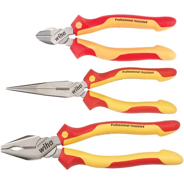 Wiha - Plier Sets Set Type: Cutting Pliers; Insulated Pliers; Wire Stripper Number of Pieces: 3 - Industrial Tool & Supply