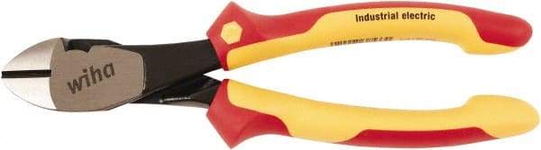 Wiha - 8" OAL, 0.098" Capacity, Diagonal Cutter - Cushion Grip Handle - Industrial Tool & Supply