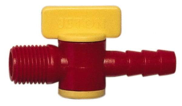 Value Collection - 2 Piece, 1/4" ID Coolant Hose Nipple Valve - Male to Female Connection, POM Body, 1/4 NPT, Use with Snap Together Hose Systems - Industrial Tool & Supply