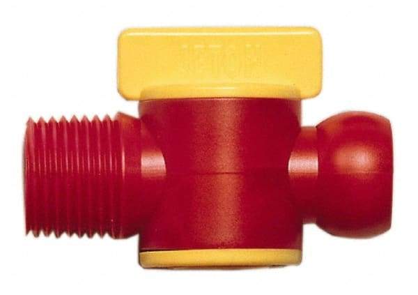 Value Collection - 2 Piece, 3/8" ID Coolant Hose BSPT Valve - Male to Female Connection, POM Body, 3/8 BSPT, Use with Snap Together Hose Systems - Industrial Tool & Supply