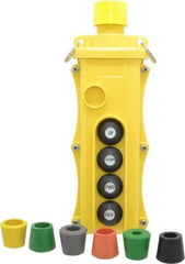 Woodhead Electrical - 4 Operator, Mushroom Head Pendant Control Station - No Legend, No On/Off Switch, NO/NC Contact, NEMA 4X - Industrial Tool & Supply