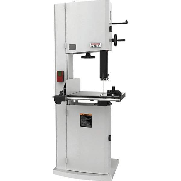 Jet - 14-1/8" Throat Capacity, Step Pulley Vertical Bandsaw - 3,100 SFPM, 3 hp, Single Phase - Industrial Tool & Supply