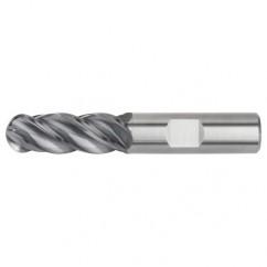 5/8x5/8x1-1/4x3-1/2 Ball Nose 4FL Carbide End Mill-Weldon Shank-AlTiN - Industrial Tool & Supply