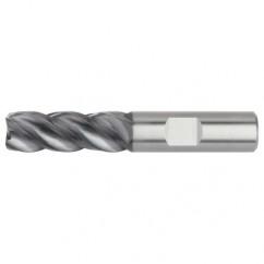 3/8x3/8x1/2x2 4FL .020 Chamfer Carbide End Mill-Round Shank-AlTiN - Industrial Tool & Supply
