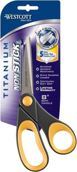 Westcott - 3.296" LOC, 8" OAL Stainless Steel Standard Standard - Plastic Offset Handle, For General Purpose Use - Industrial Tool & Supply