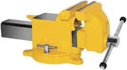Yost Vises - 4" Jaw Width x 4" Jaw Opening Capacity, 2-1/4" Throat Depth, Bench & Pipe Combination Vise - 1/4 to 1-1/2" Pipe Capacity, Swivel Base, Bolt Down Attachment, Steel - Industrial Tool & Supply